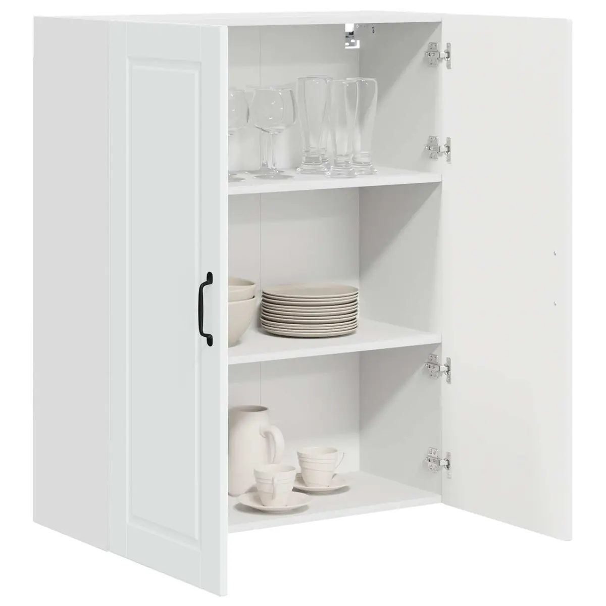 Wall Cabinet Kitchen Storage 80cm White Engineered Wood