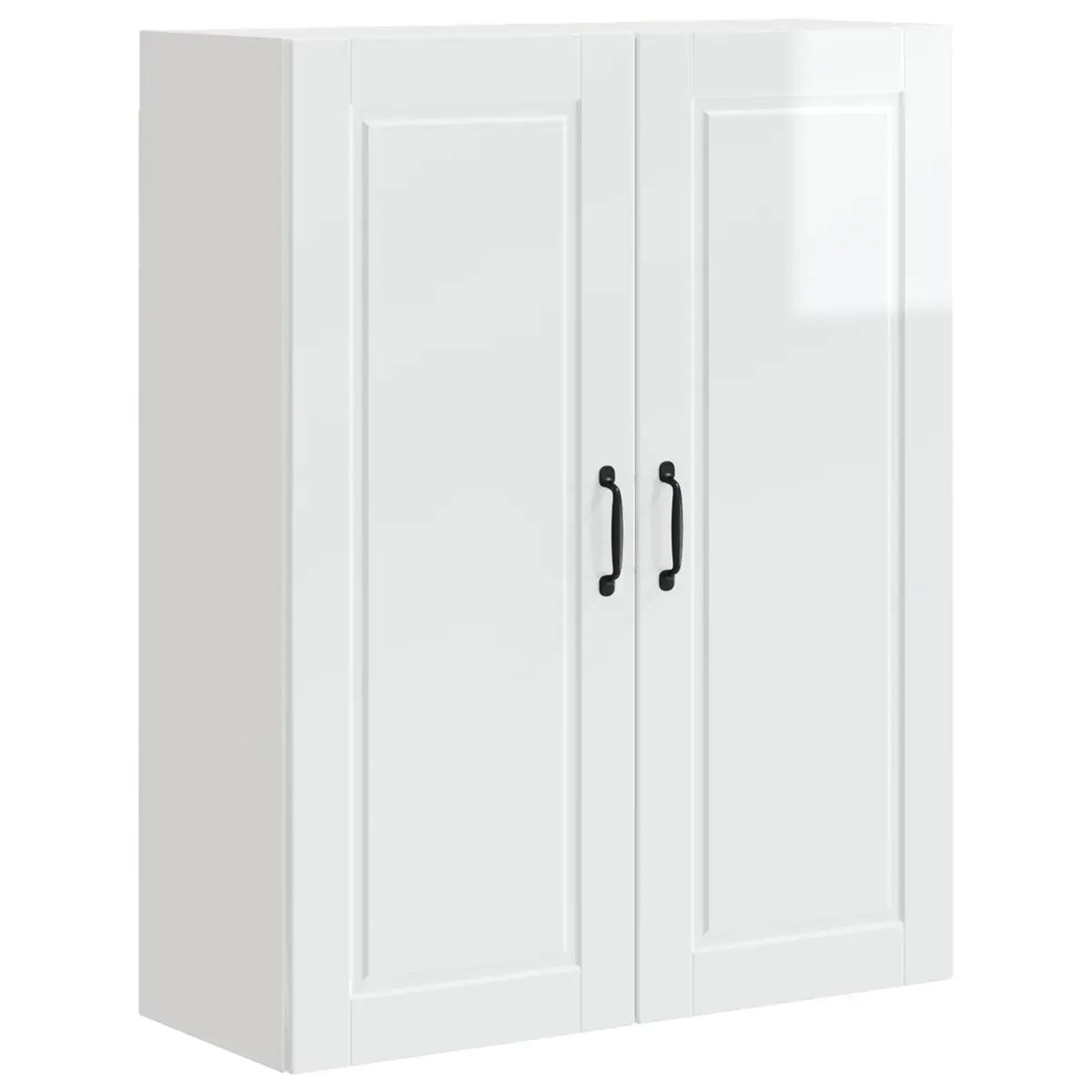 Wall Cabinet Kitchen Storage Wall-Mounted Engineered Wood High Gloss White 80x31x100 cm