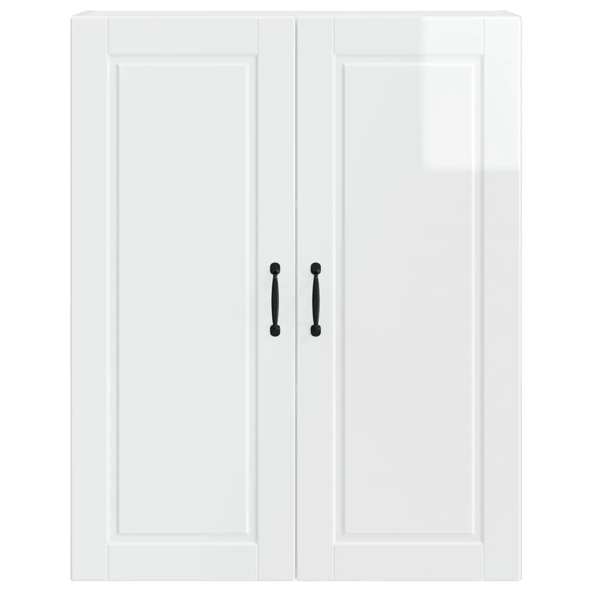 Wall Cabinet Kitchen Storage Wall-Mounted Engineered Wood High Gloss White 80x31x100 cm