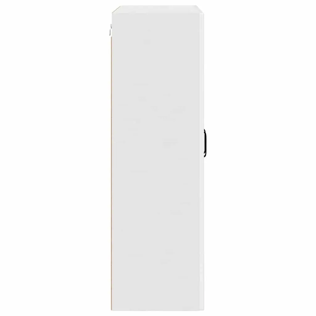 Wall Cabinet Kitchen Storage Wall-Mounted Engineered Wood High Gloss White 80x31x100 cm