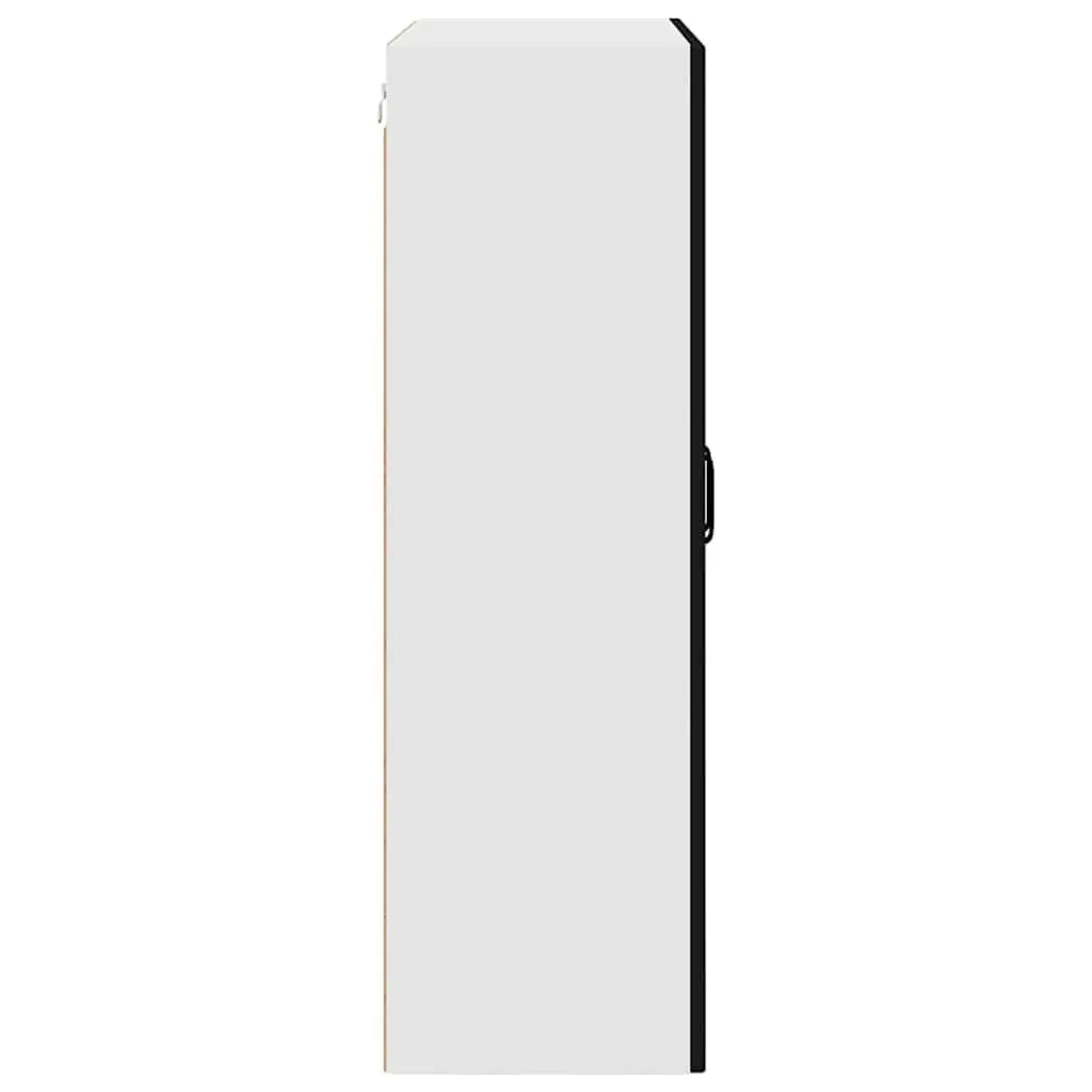 Wall Glass Cabinet Kitchen Storage 80x31x100cm Black Engineered Wood
