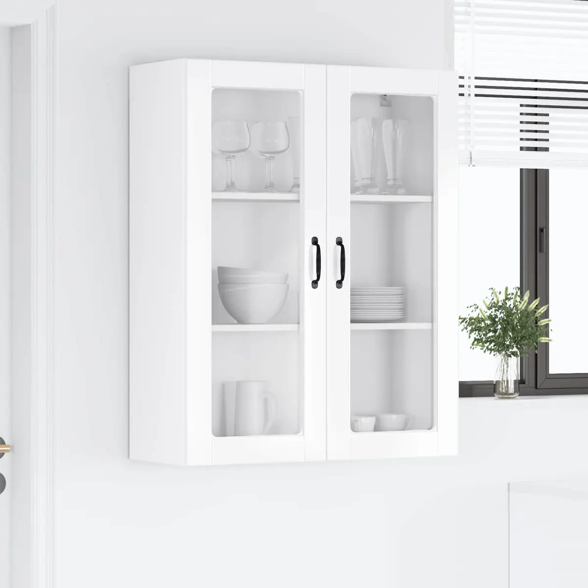 Wall Mounted Kitchen Cabinet Storage Shelves 80x31x100cm High Gloss White