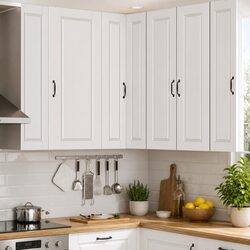 Reassuring White Wall Corner Kitchen Cabinet 57x57x100cm