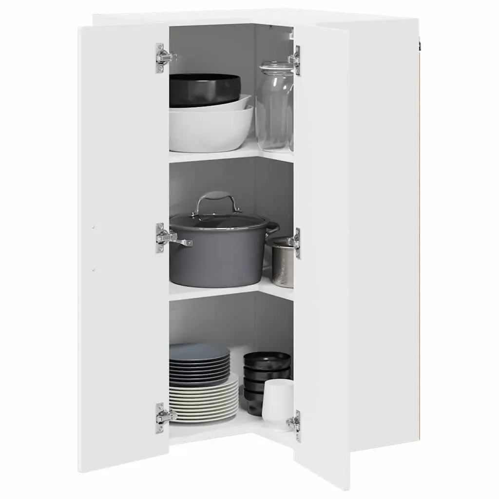 Wall Corner Kitchen Cabinet Storage Unit 57x57x100cm White