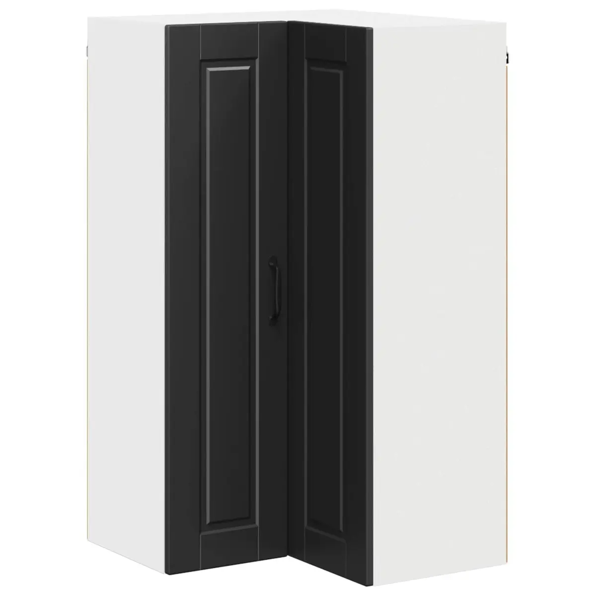 Corner Kitchen Cabinet Black Storage Shelves 57x57x100cm