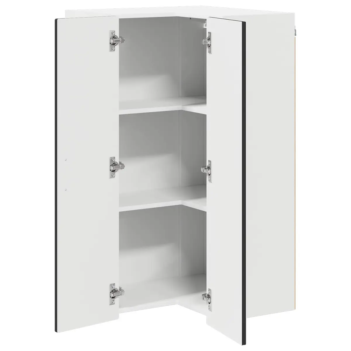 Corner Kitchen Cabinet Black Storage Shelves 57x57x100cm
