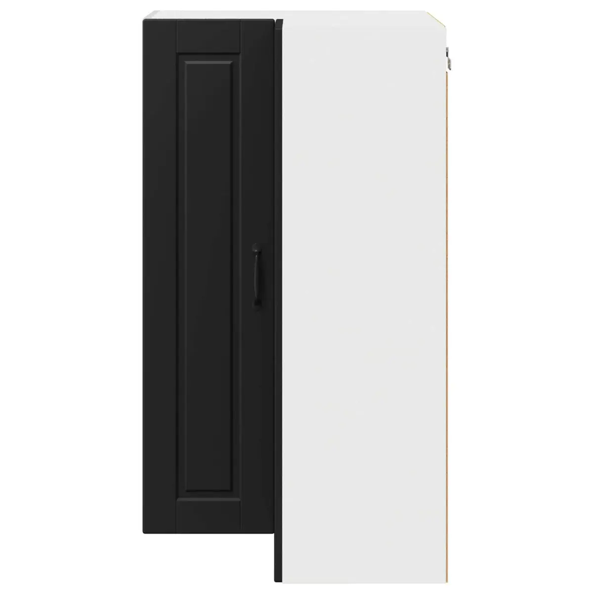 Corner Kitchen Cabinet Black Storage Shelves 57x57x100cm