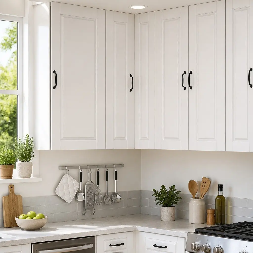 Wall Corner Kitchen Cabinet High Gloss White Modern Storage Unit 57x57x100 cm