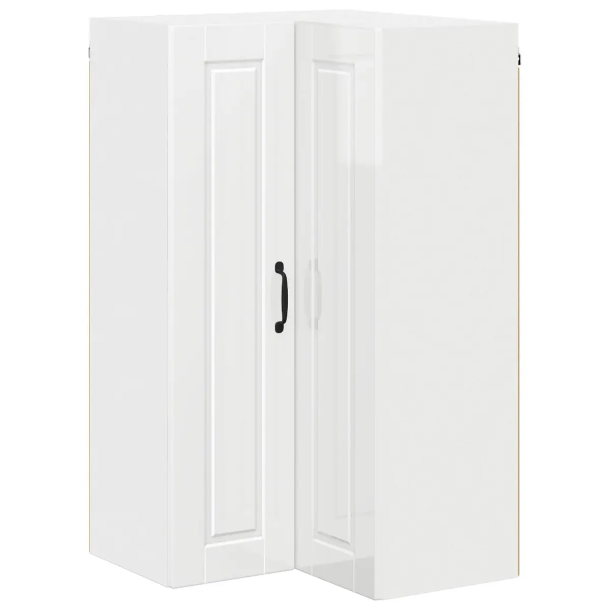 Wall Corner Kitchen Cabinet High Gloss White Modern Storage Unit 57x57x100 cm