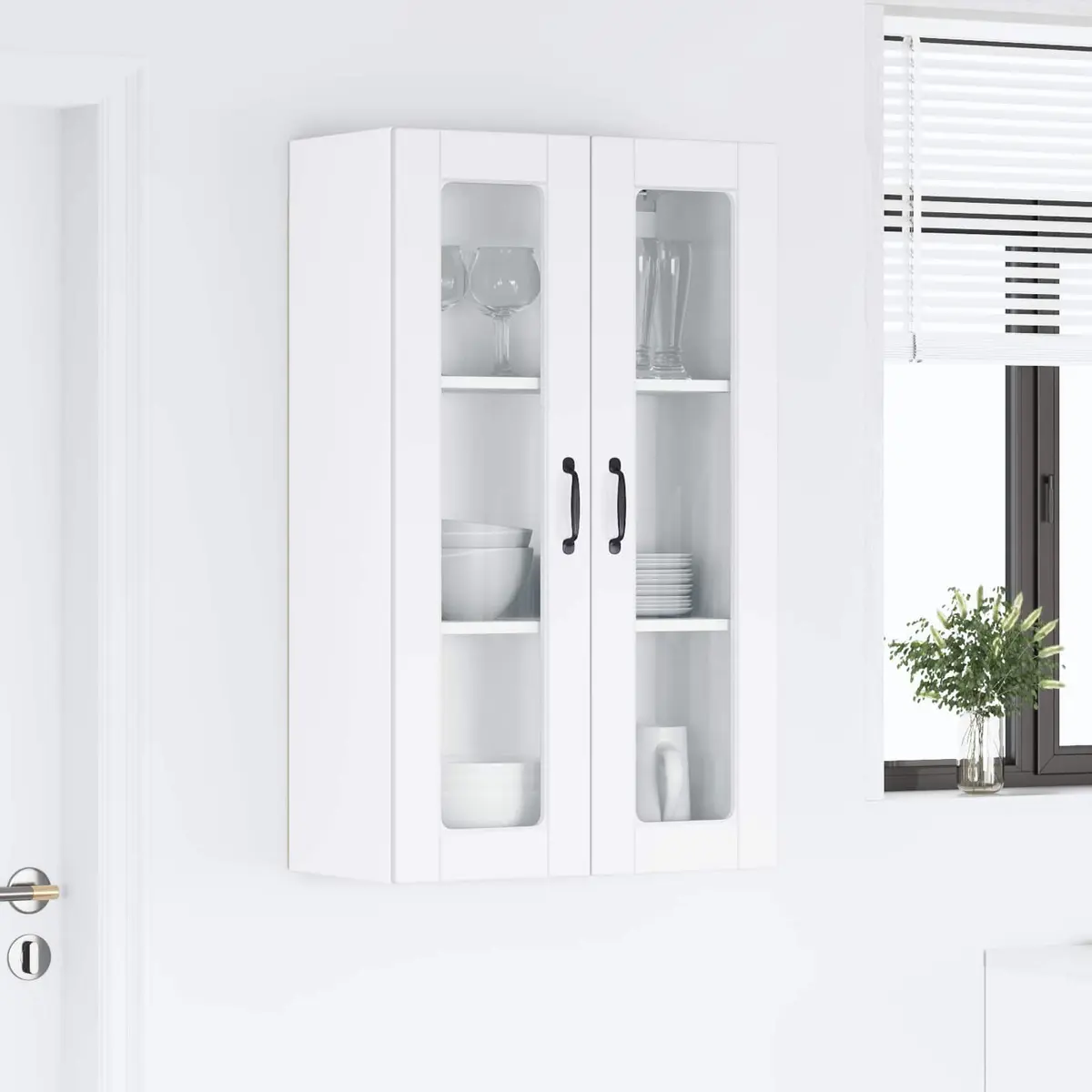 Wall Kitchen Cabinet Storage 60x31x100cm White Engineered Wood