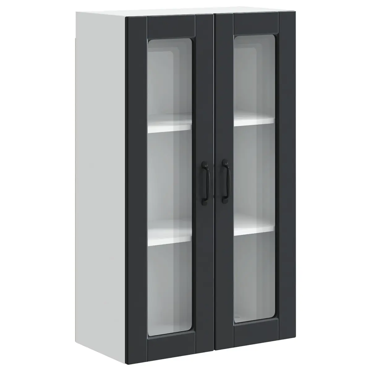 Wall-Mounted Kitchen Cabinet Black Storage 60x31x100cm Engineered Wood