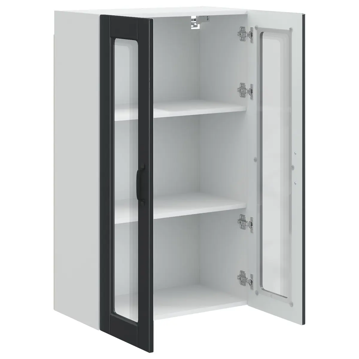 Wall-Mounted Kitchen Cabinet Black Storage 60x31x100cm Engineered Wood