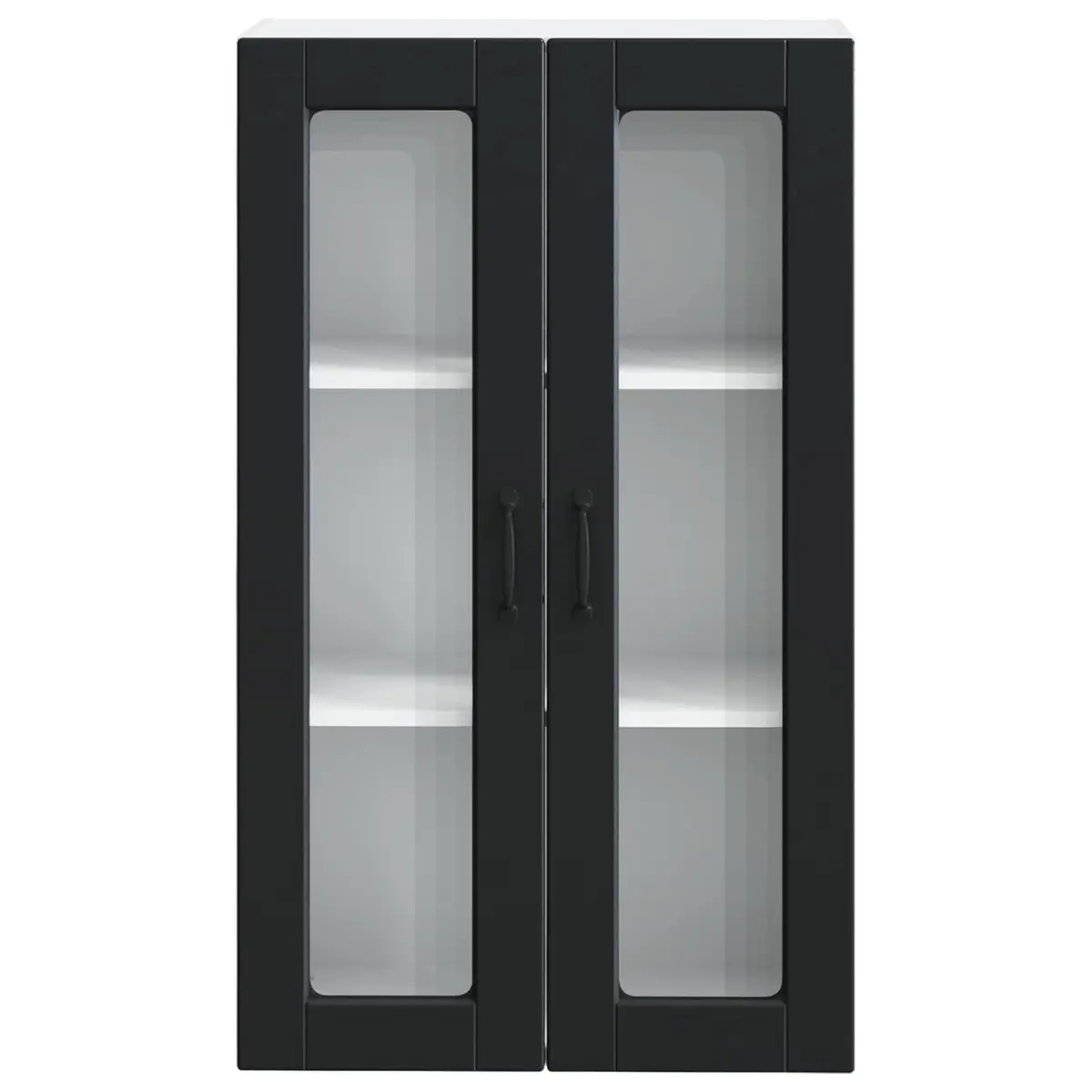 Wall-Mounted Kitchen Cabinet Black Storage 60x31x100cm Engineered Wood