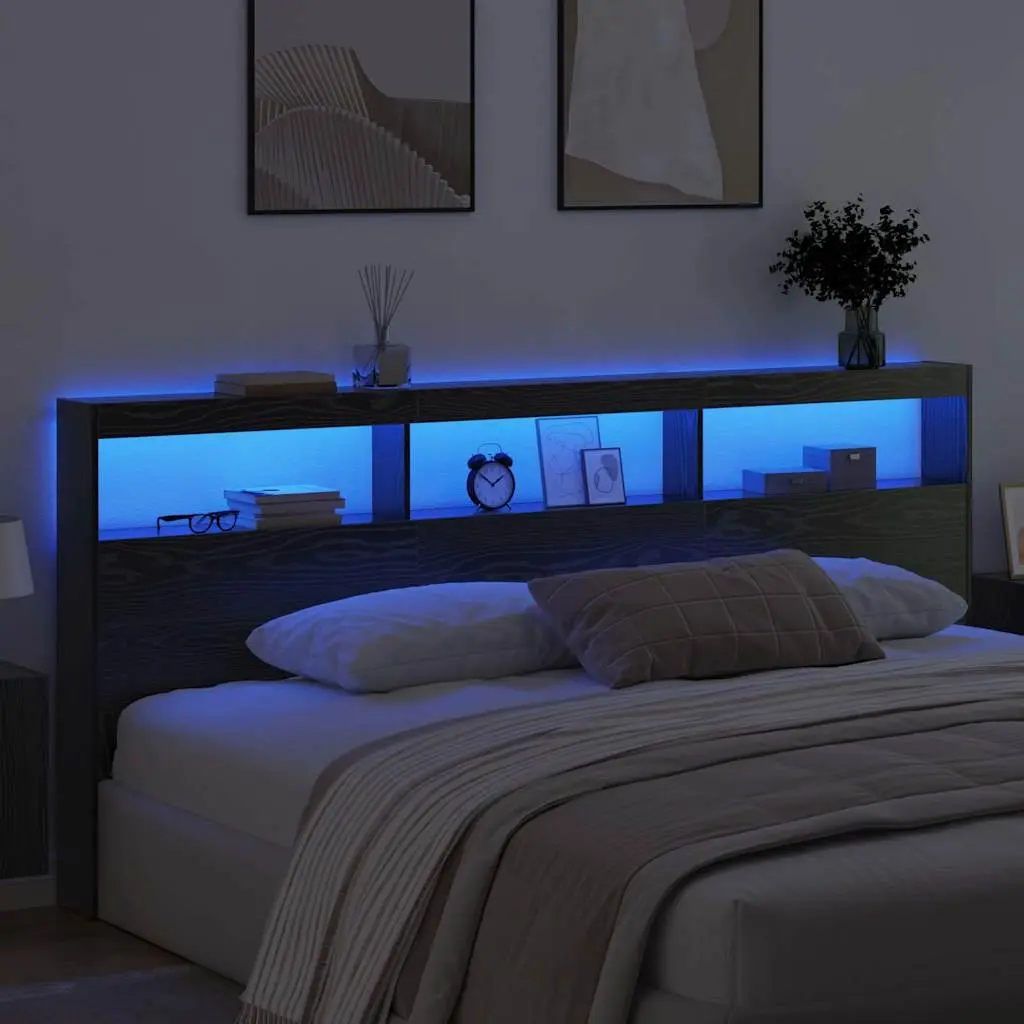 Black Oak LED Headboard