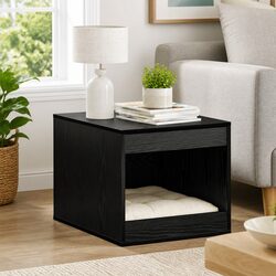 Black Oak Wood Cat Litter Box Enclosure: Practical and Stylish