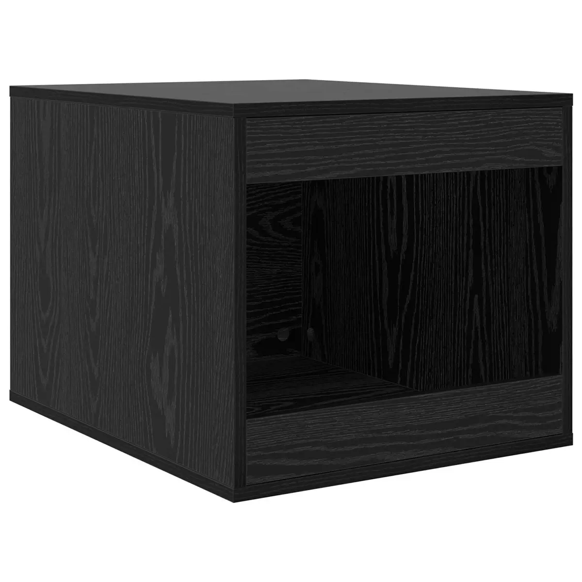 Cat Litter Box Enclosure Indoor Furniture 47 x 59 x 42 cm Black Oak Wood