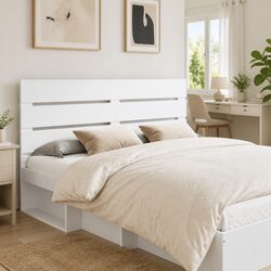 Reliable White Engineered Wood Headboard for Comfort
