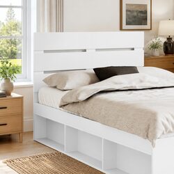 Practical and Stylish White Engineered Wood Headboard