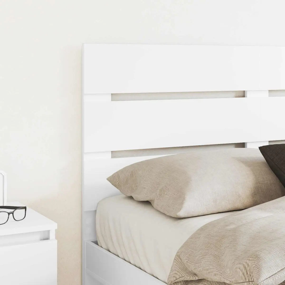 White Engineered Wood Headboard