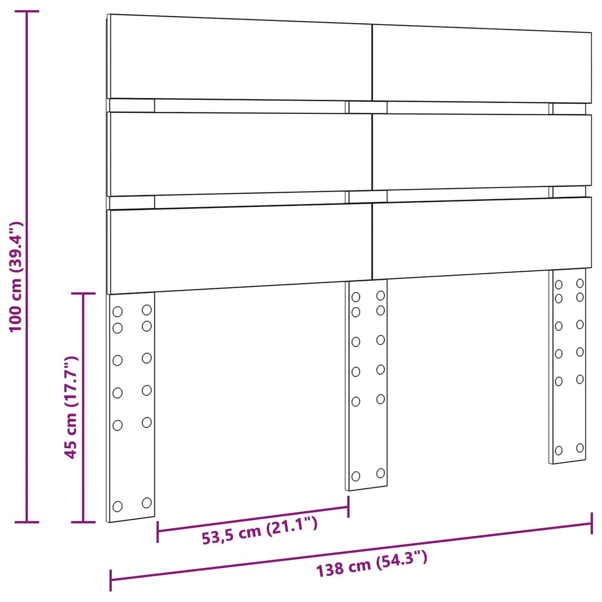 Headboard Engineered Wood Rectangular Modern Bedroom Furniture Brown Minimalist