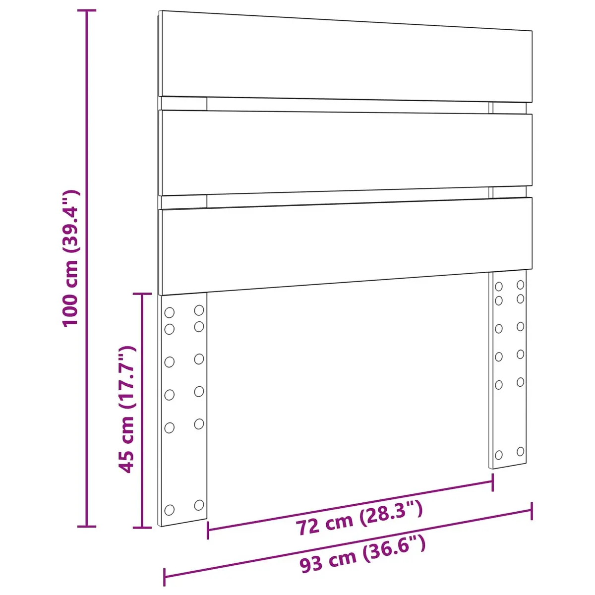 White Engineered Wood Headboard for Bedroom Use