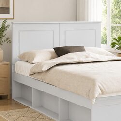 Headboard White 100 cm Wall-Mounted Bedroom Adjustable Height Modern Engineered