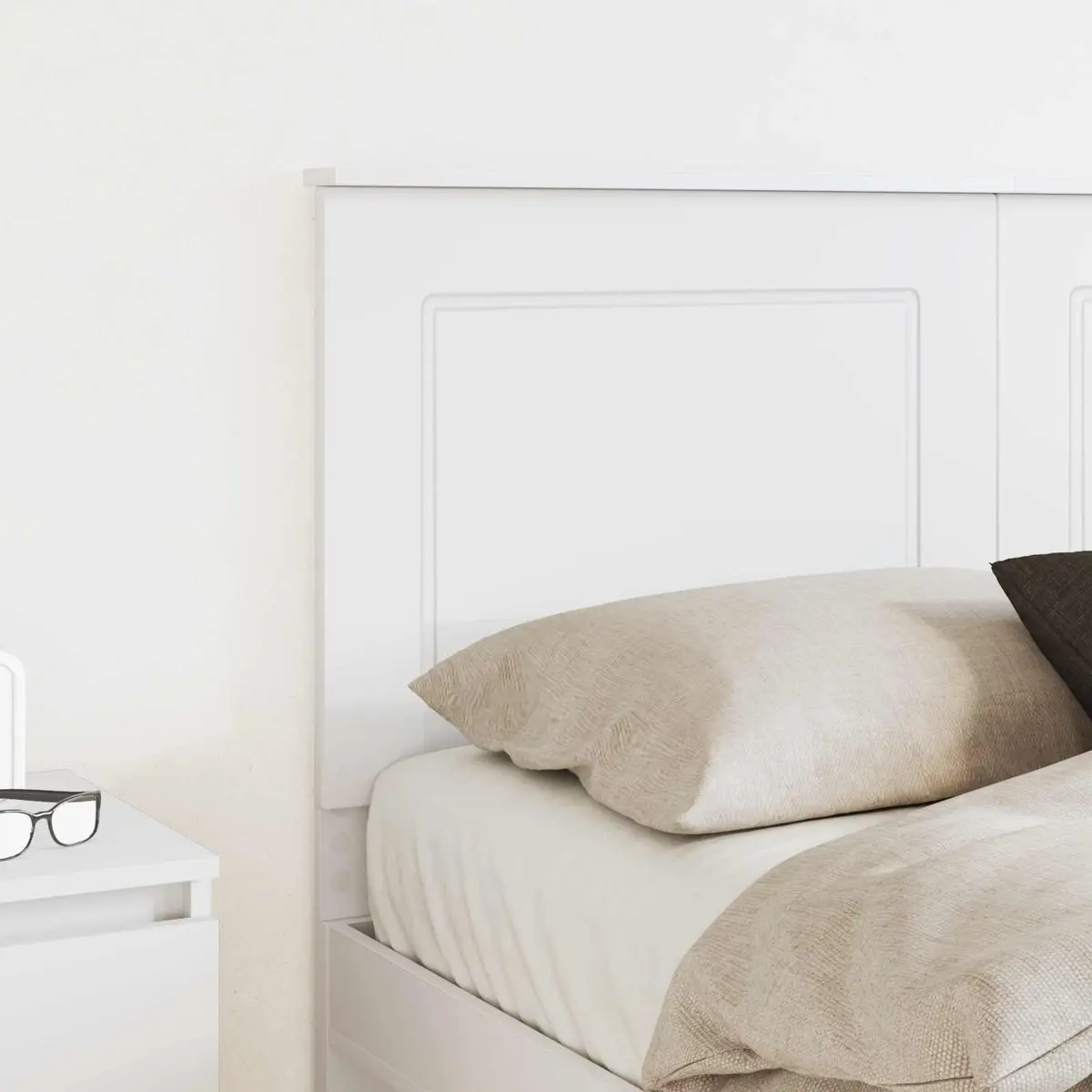Headboard Adjustable Height 100 cm White Wall-Mounted Bedroom Engineered Wood