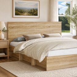 Value-Focused 180cm Brown Engineered Wood Headboard