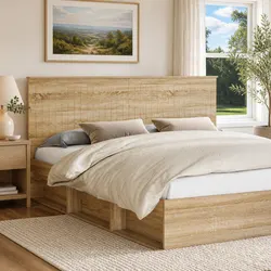 Value-Focused 180cm Brown Engineered Wood Headboard