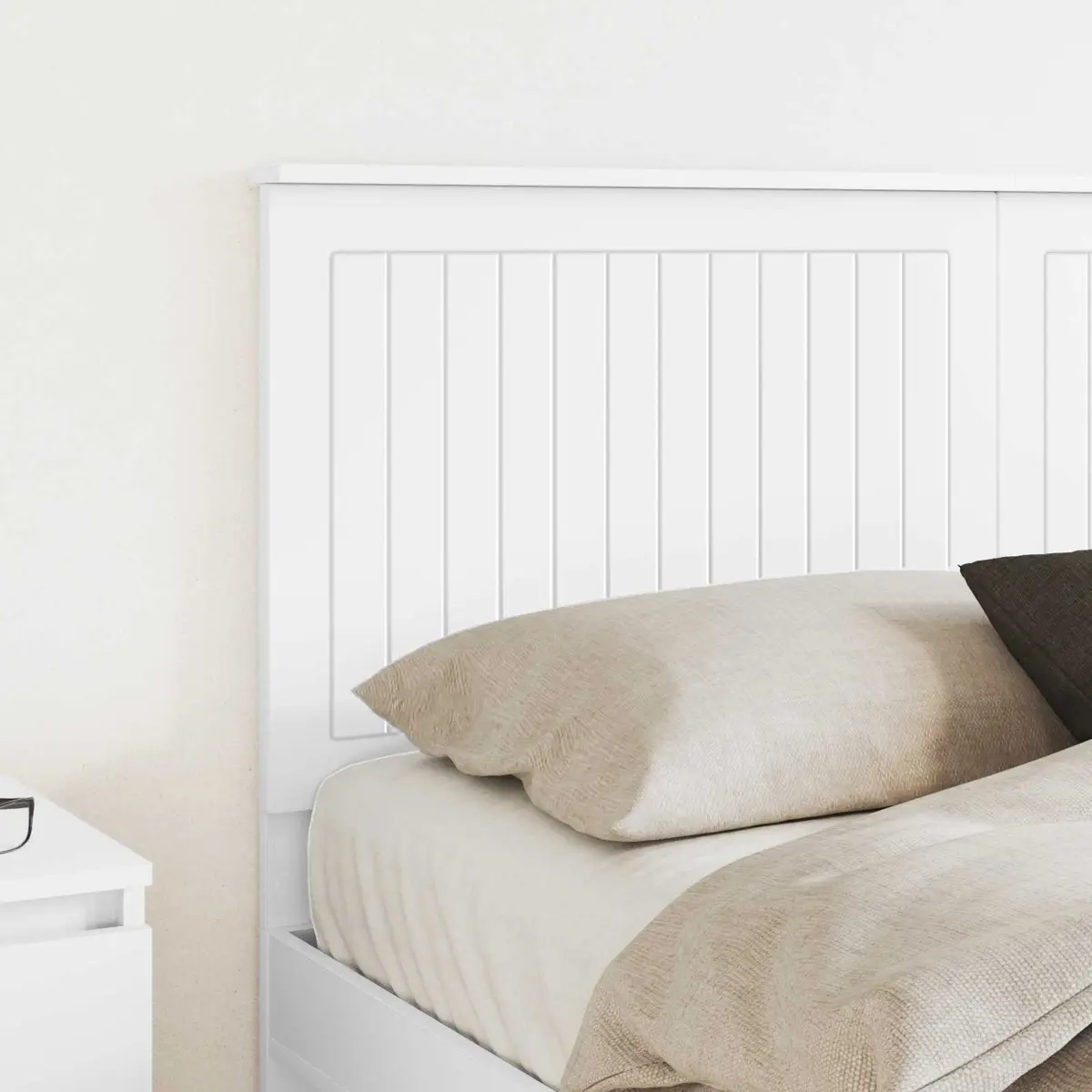 Modern White Headboard 150cm Bedroom Furniture Engineered Wood Contemporary
