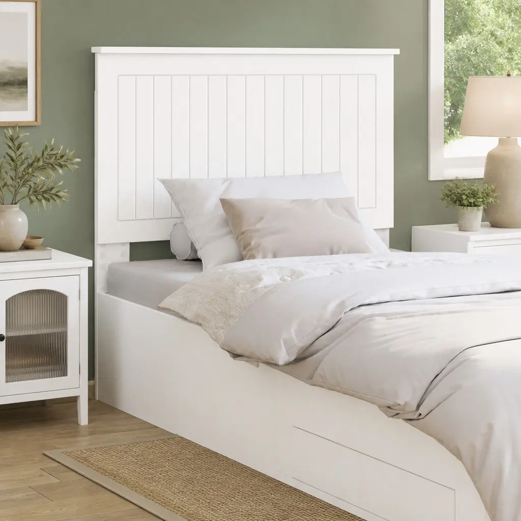 Headboard Minimalist Support 90cm White Engineered Wood Contemporary