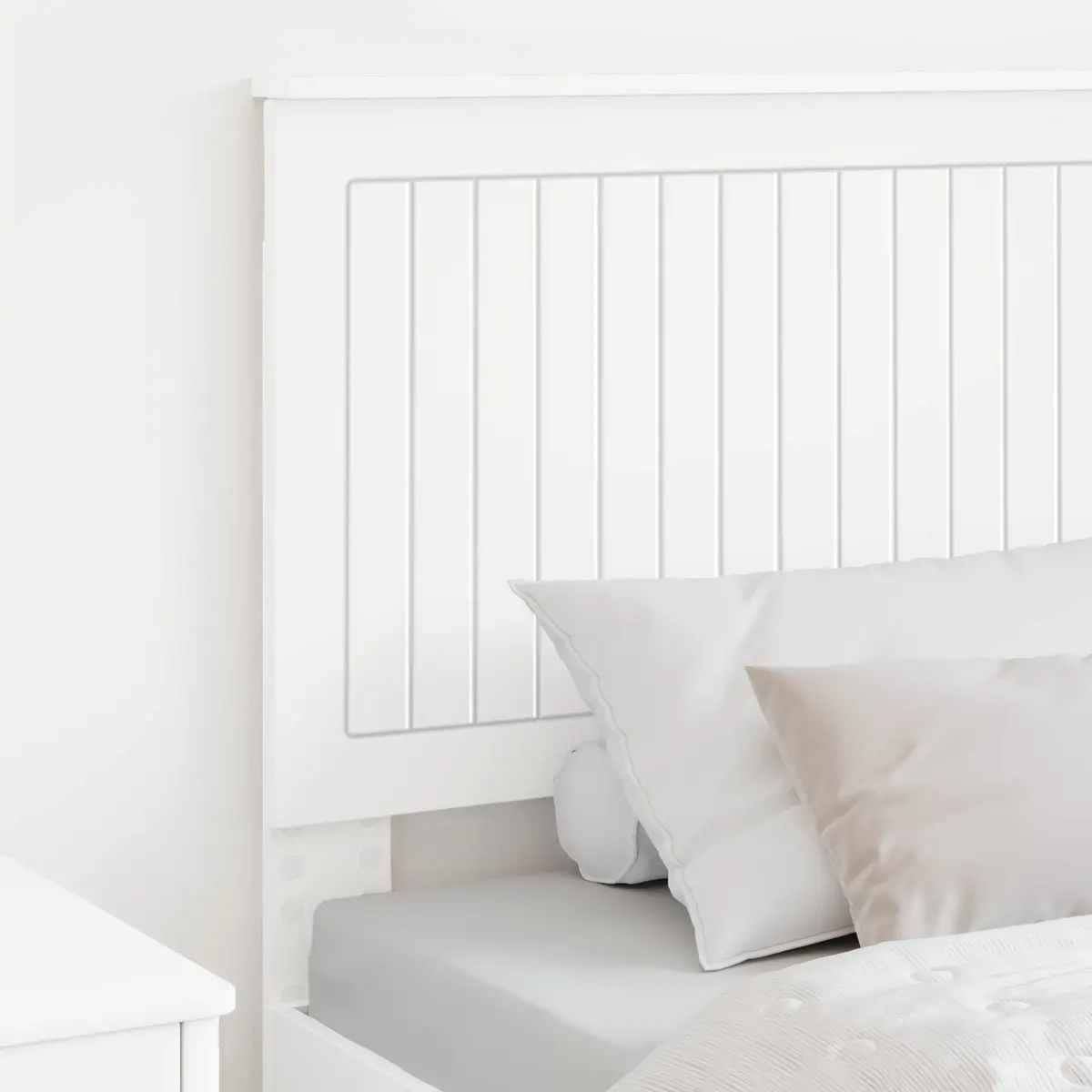 Headboard Minimalist Support 90cm White Engineered Wood Contemporary