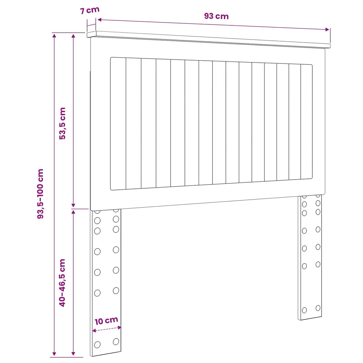 Headboard Minimalist Support 90cm White Engineered Wood Contemporary