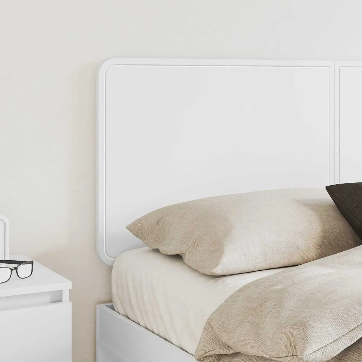 Engineered Wood Headboard Modern Bedroom Furniture Rectangle White