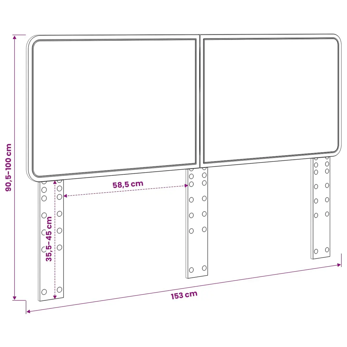 Engineered Wood Headboard Modern Bedroom Furniture Rectangle White