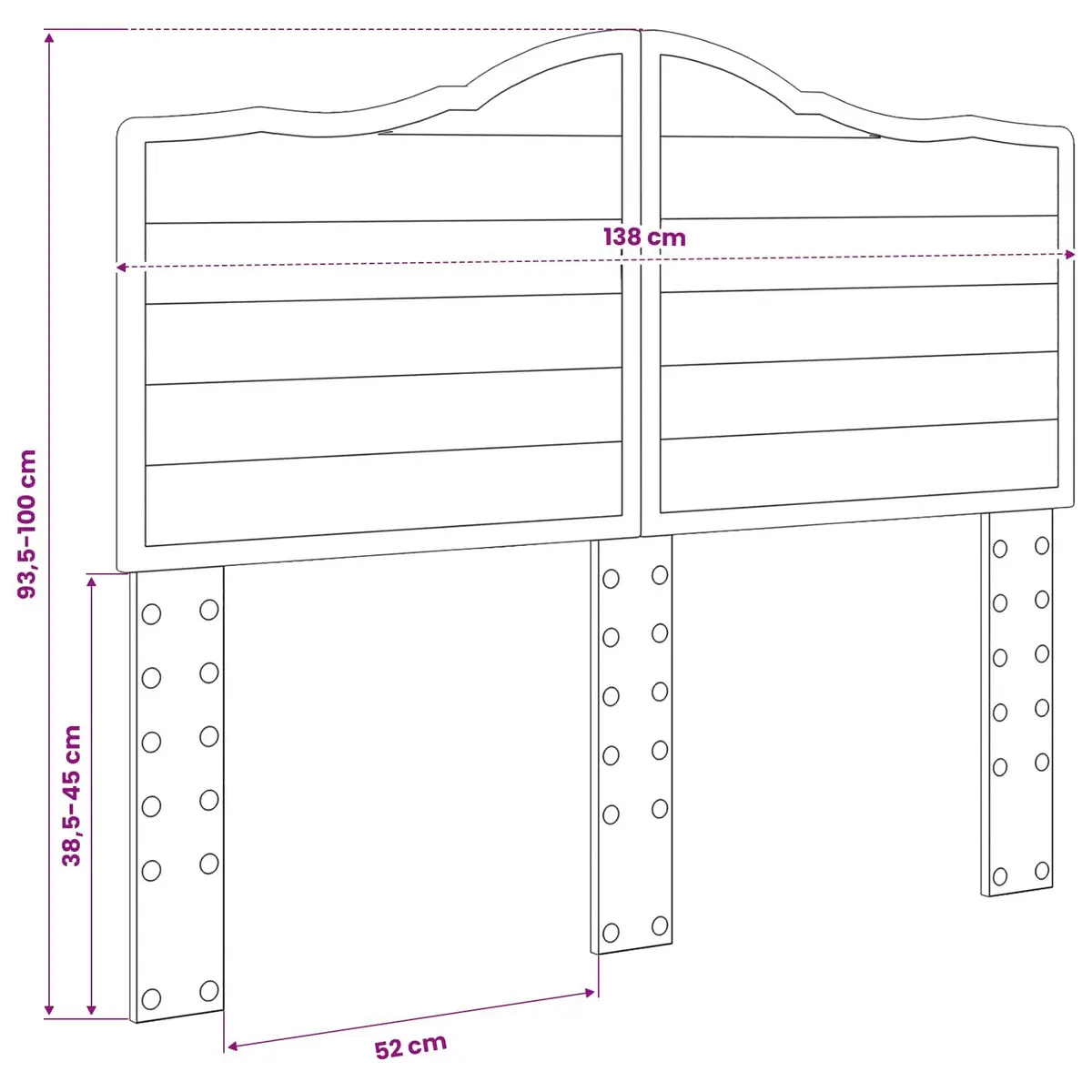 Headboard Minimalist Bedroom Furniture Engineered Wood Wall Mount White