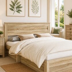 Warm Brown Engineered Wood Headboard for Comfort