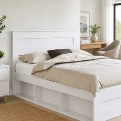 Value-Driven White Engineered Wood Headboard for Comfort