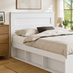 Reliable White Engineered Wood Headboard for Any Bedroom