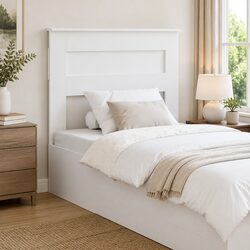 White Engineered Wood Headboard Modern Bedroom Furniture Contemporary