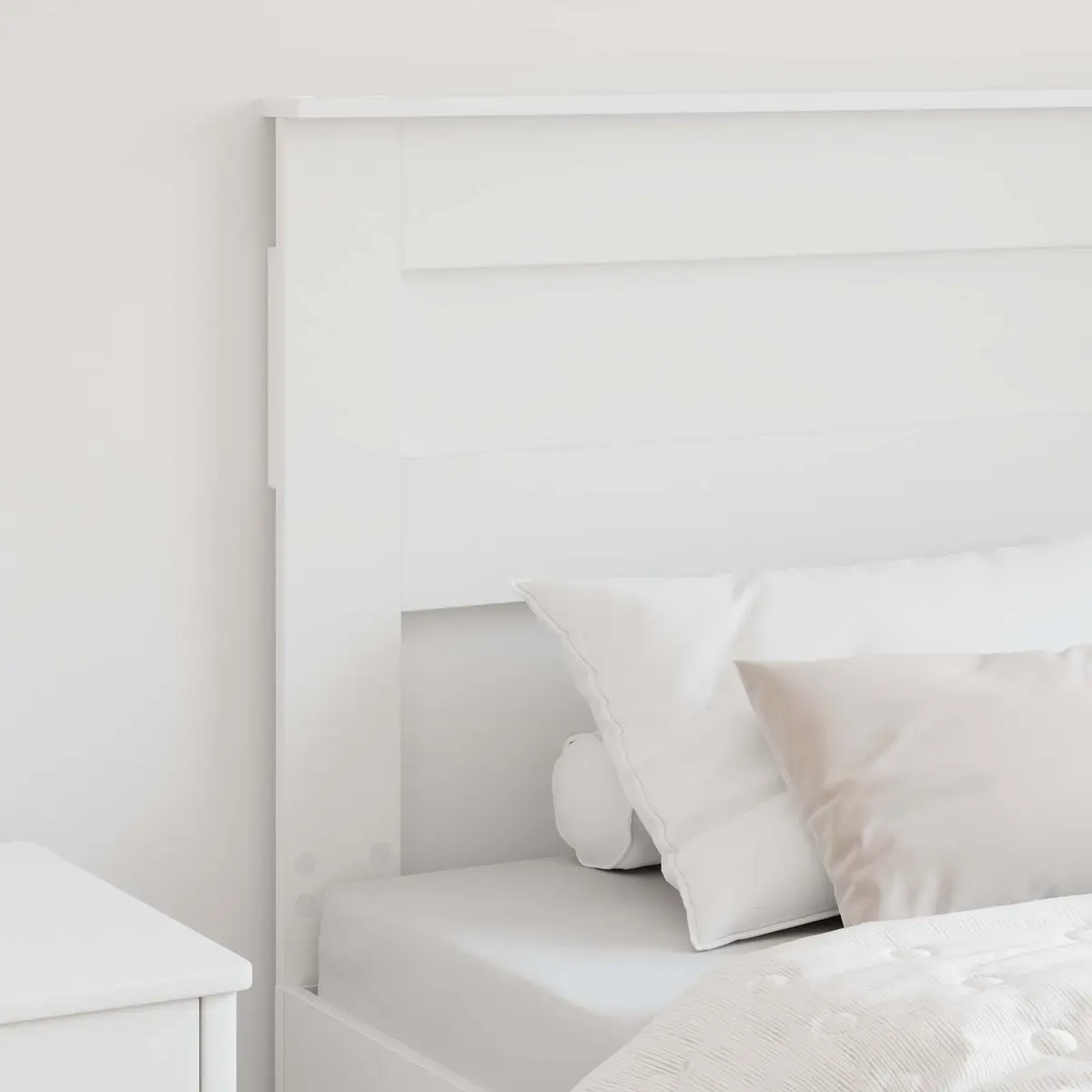 White Engineered Wood Headboard Modern Bedroom Furniture Contemporary