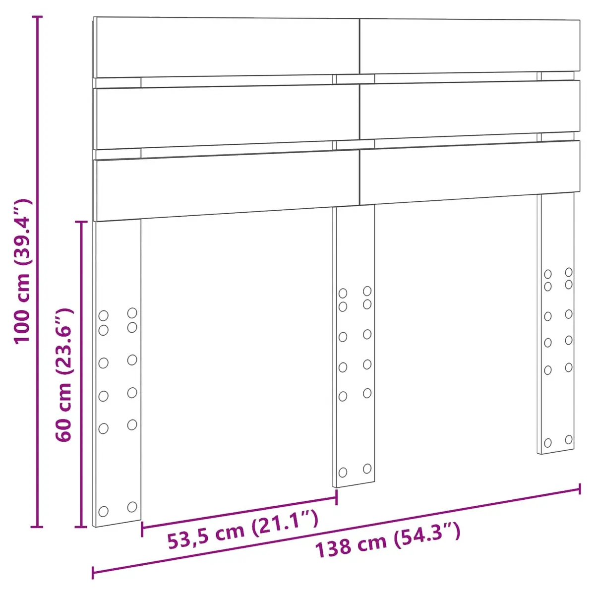 Headboard White Engineered Wood Modern Rectangular Bedroom Furniture Stylish