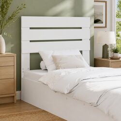 White Engineered Wood Headboard Modern Bedroom Rectangular Design Stylish Décor