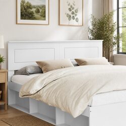 White Engineered Wood Headboard Modern Bedroom Furniture Rectangular Design