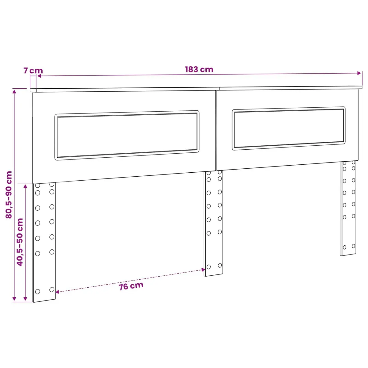 Headboard Engineered Wood Modern Bedroom Furniture Rectangular Brown Sonoma Oak