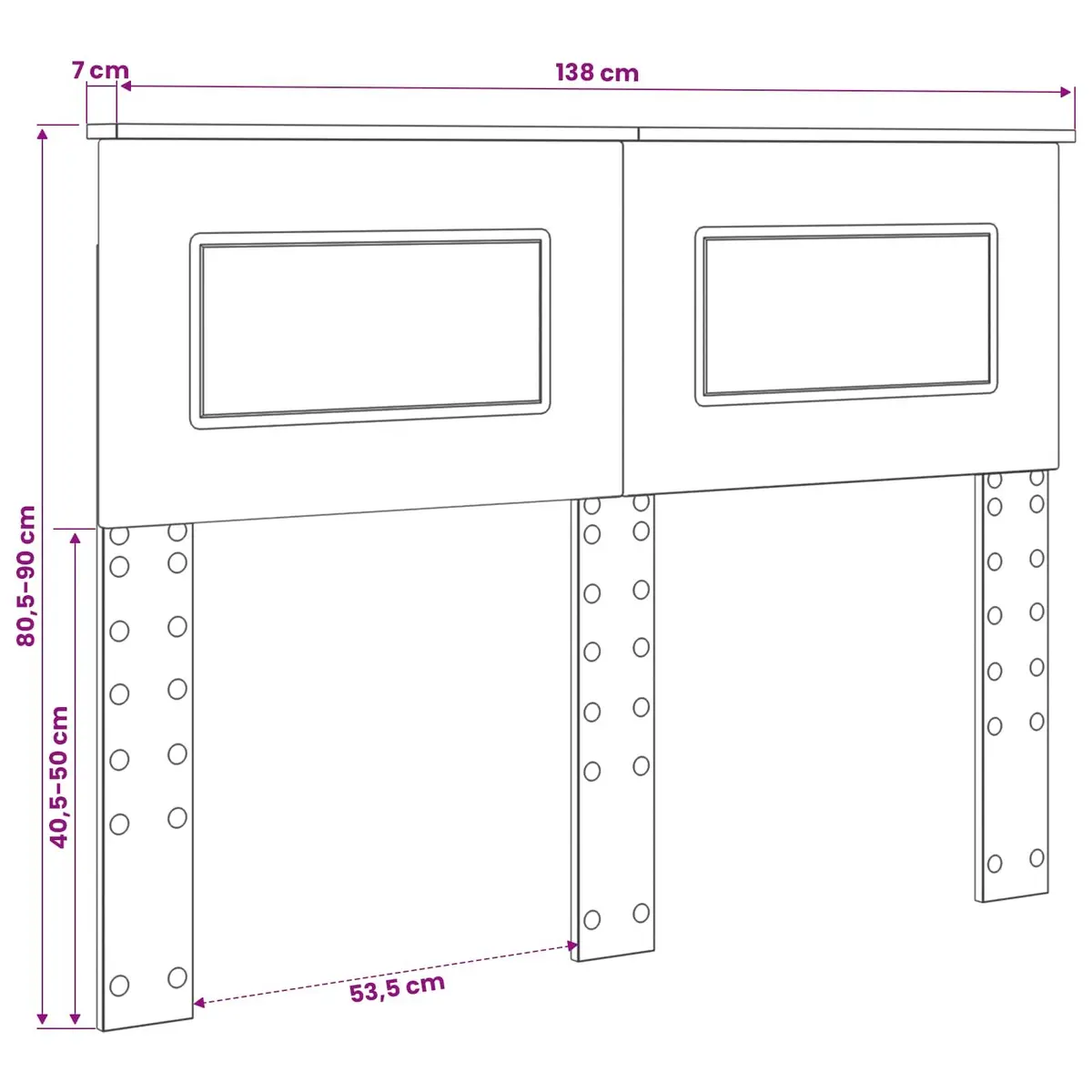 Headboard White Modern Bedroom Engineered Wood Rectangular Contemporary Bedframe