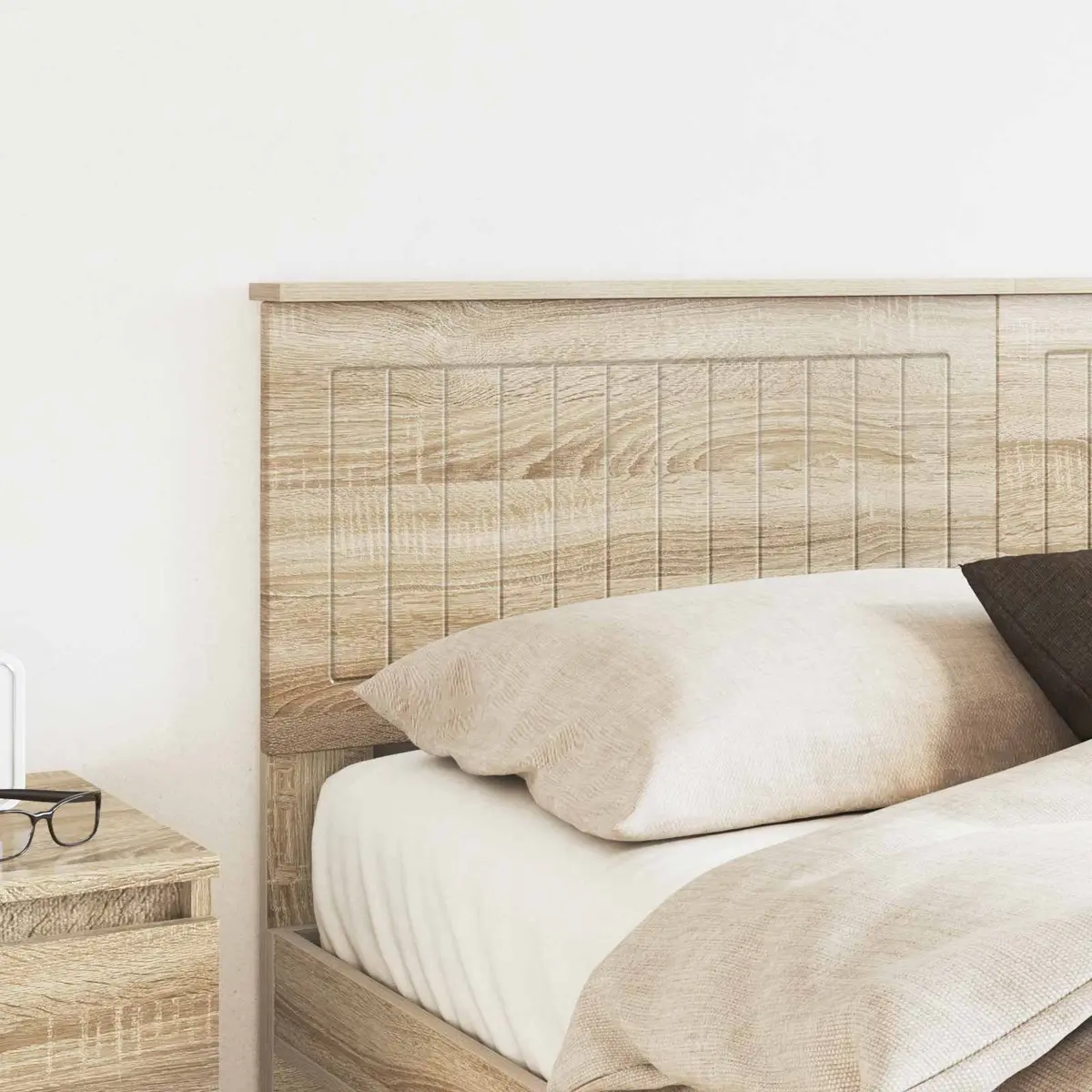 Headboard Modern Minimalist Engineered Wood Rectangular Brown