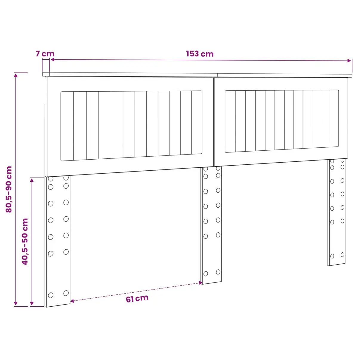 Headboard Modern Minimalist Engineered Wood Rectangular Brown