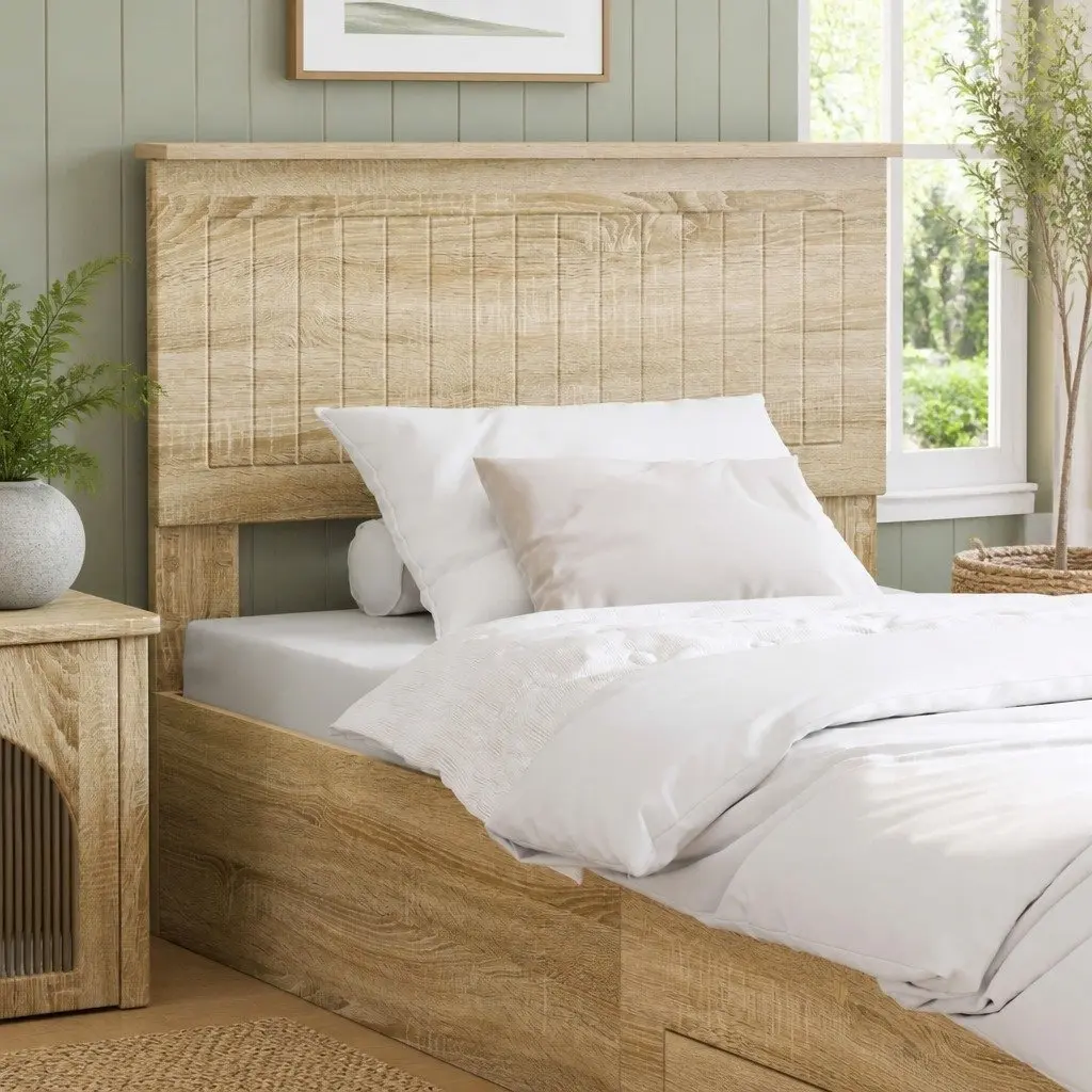 Brown Headboard with Minimalist Charm