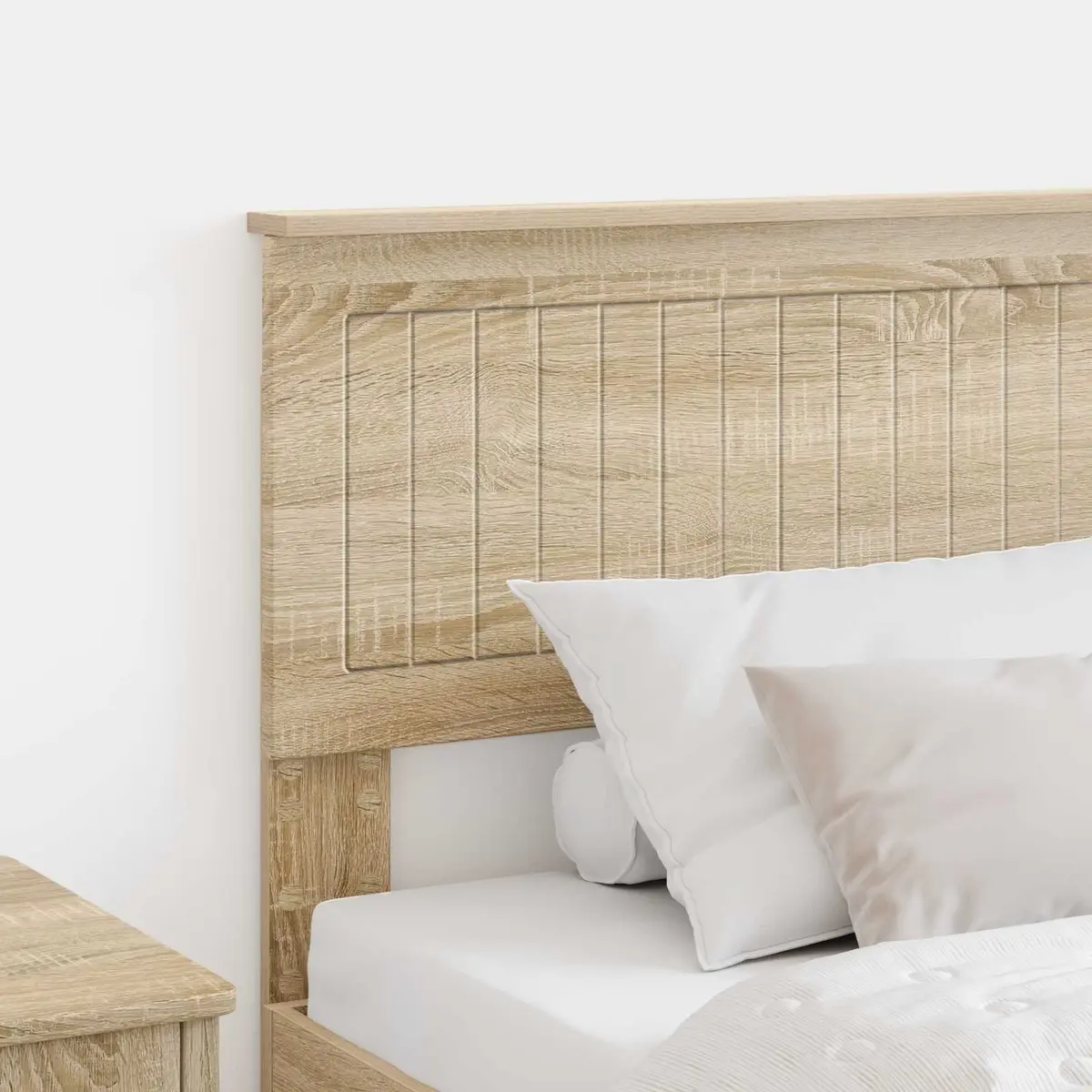 Brown Headboard with Minimalist Charm